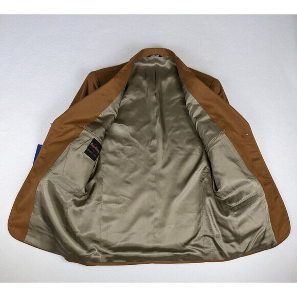 Hunt Valley Men's Blazer Size 39R Tan Brown Microfiber Faux Suede Vintage - Picture 7 of 12